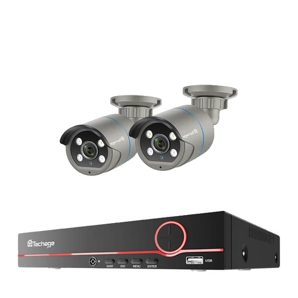 Sikkerhedskamera System, AI Ansigtsgenkendelse, Lydoptagelse, , None, 8CH NVR and 2Cameras