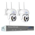 Miniatyrbild 1 av 2: Trådlöst CCTV-system, 10CH NVR, AI-mänsklig detektion,10CH 5MP med 2 PTZ, 1T