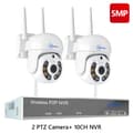 Miniatyrbild 2 av 2: Trådlöst CCTV-system, 10CH NVR, AI-mänsklig detektion,10CH 5MP med 2 PTZ, Ingen