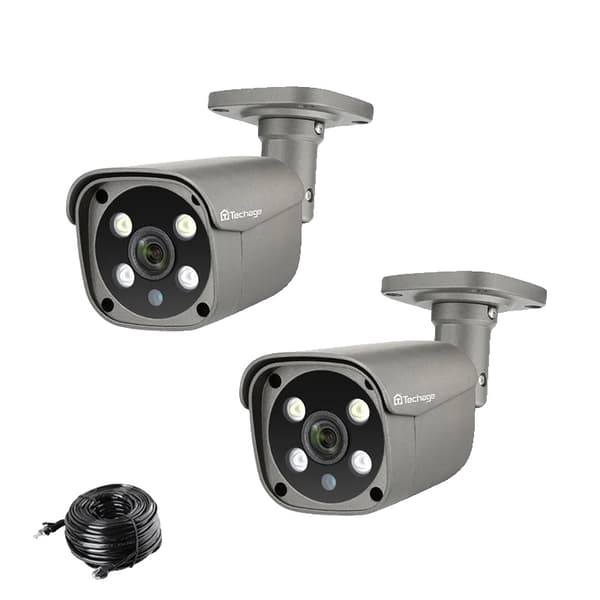 5MP Sikkerhedskamera, Fuld Farve Natvision, To-Vejs Lyd,2 stk 5MP DC 12V