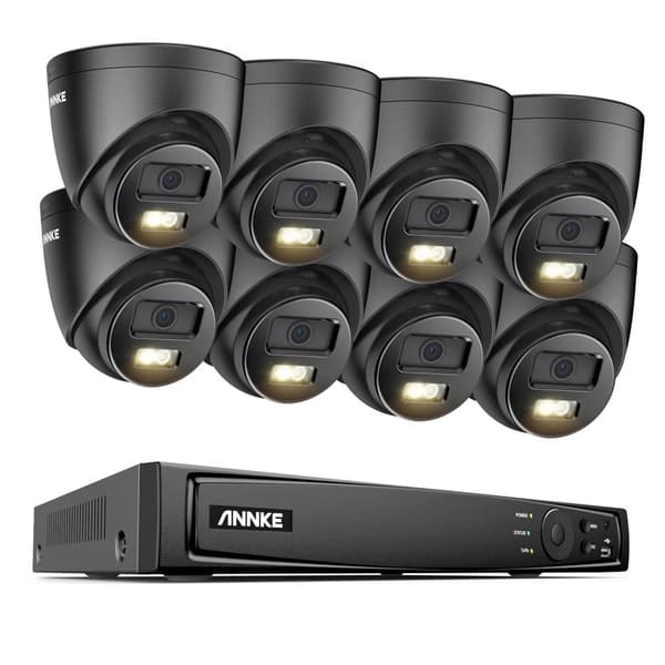 Netværk Video Sikkerhedssystem, 5MP Ultra HD Opløsning, 8 Kanal Live Overvågning,8CH 8 stk. kamera, Ingen