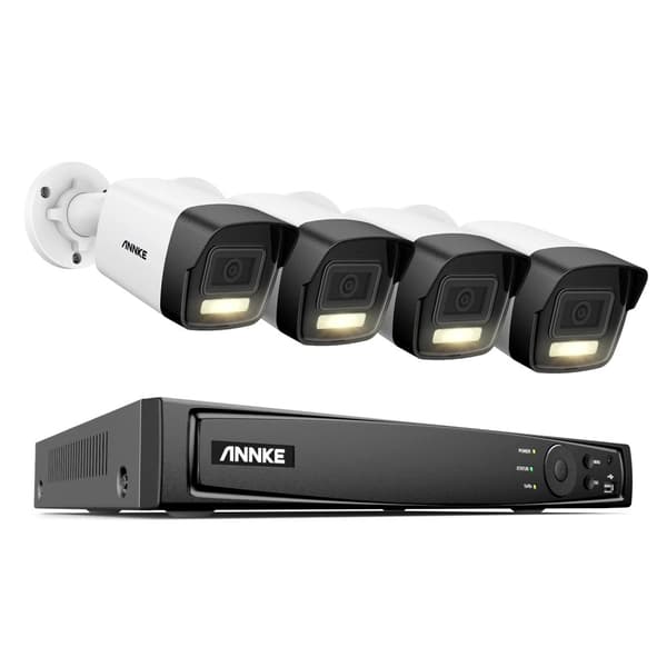 8CH Overvågningskamera System, 12MP Opløsning, Smart Menneske- og Køretøjsdetektion,8CH 4Pcs Kamera-c, Ingen