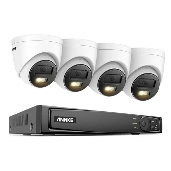 8CH Overvågningskamera System, 12MP Opløsning, Smart Menneske- og Køretøjsdetektion,8CH 4Pcs Kamera-c, 1T