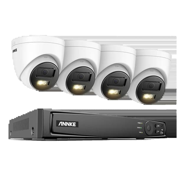 8CH Overvågningskamera System, 12MP Opløsning, Smart Menneske- og Køretøjsdetektion,8CH 4Pcs Kamera-c, 1T