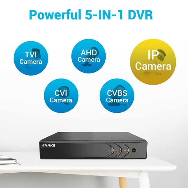 Sikkerheds-DVR-optager, H265+ video, e-mail-advarsler,8CH, Ingen