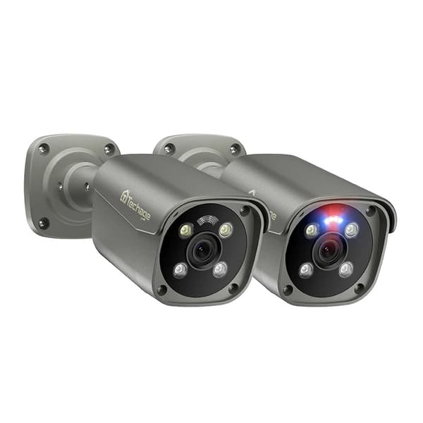4K 8MP/5MP Udendørs Sikkerhedskamera, AI Bevægelsesdetektion, To-Vejs Lyd, Lens2 stk. 4K 8MP kamera, 3,6 mm linse