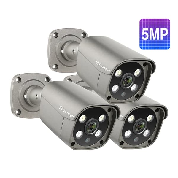 4K 8MP/5MP Ulkokäyttöön tarkoitettu turvakamera, tekoälypohjainen liiketunnistus, kaksisuuntainen ääni,3 kpl 5MP kamera, 3.6mm