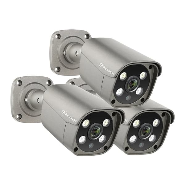 4K 8MP/5MP Utomhusövervakningskamera, AI-rörelsedetektering, Tvåvägsljud, Lens3 stycken 5MP kamera, 3.6mm lins