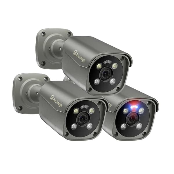 4K 8MP/5MP Utomhusövervakningskamera, AI-rörelsedetektering, Tvåvägsljud, Lens3 stycken 4K 8MP kamera, 3,6mm lins