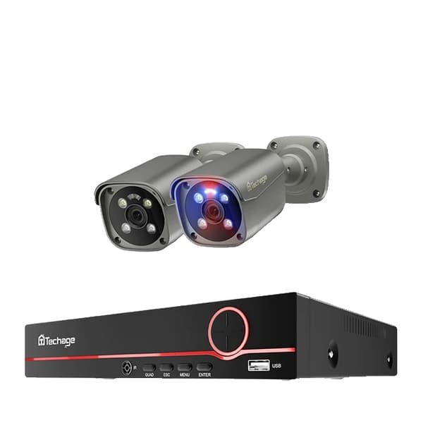 PoE Kamera System, 4K Opløsning, AI Ansigtsgenkendelse, , 1T, 8CH NVR- 2 Cameras