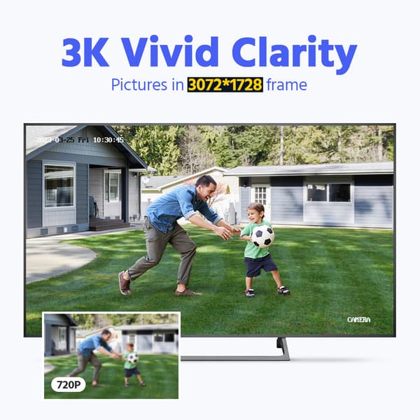3K Dual Light Sikkerheds IP Kamera, Smart Bevægelsesdetektion, Vejrbeskyttet Design
