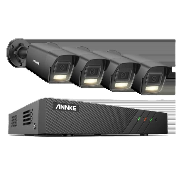 IP Sikkerhedskamera System, Smart Dual-Lys, 6MP HD Kvalitet,8CH 4Pcs Kits I51EG, 1T
