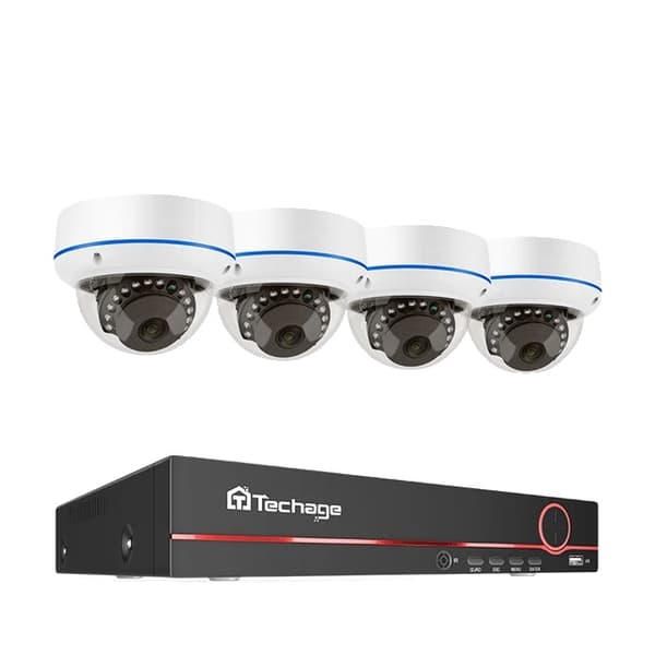 POE Kamera System, Menneske Detekter, Lydoptagelse, 3T (udendørs sport), 5MP 8CH NVR 4 kamera