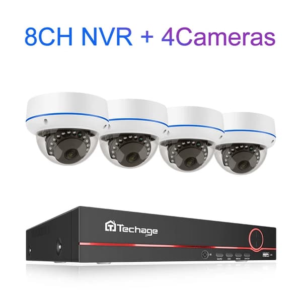 POE Kamera System, Menneske Detekter, Lydoptagelse, Ingen, 4MP 8CH NVR 4 Kamera
