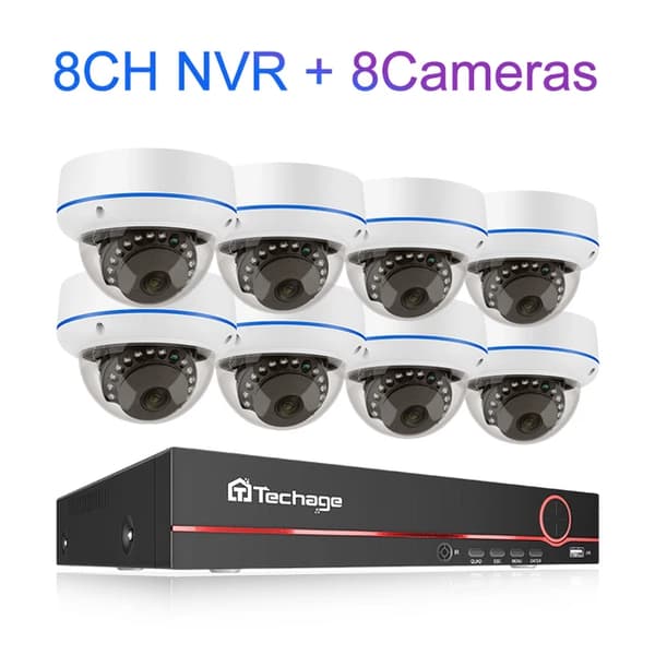 POE Kamera System, Menneske Detekter, Lydoptagelse, Ingen, 4MP 8CH NVR 8 kamera