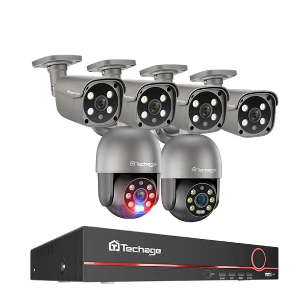8CH POE Sikkerhedskamera System, HD 5MP Opløsning, Menneskeopdagelsesfunktion,Ingen, 8CH NVR 6 Kamera B