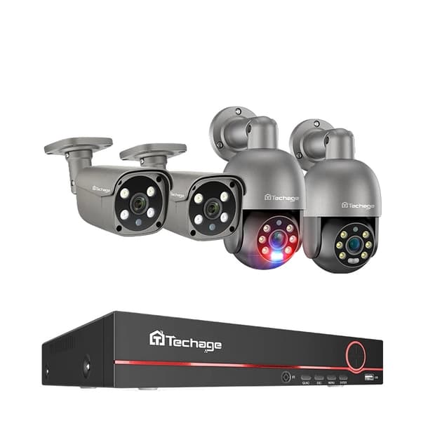 8CH POE Säkerhetskamerasystem, HD 5MP Upplösning, Funktion för Mänsklig Detektion,8CH NVR 4 Kamera, 1T