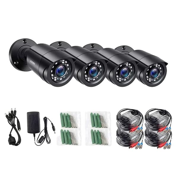 CCTV Sikkerhedskamera, Natvision, Udendørs Overvågning, Sort, 1080p