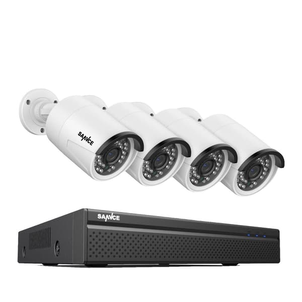 CCTV Sikkerhedssystem, 5MP/3MP Opløsning, IP66 Vandtæt, 4PCS 3MP, Ingen