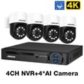 Miniatyrbillede 2 af 2: Sikkerhedskamera system, 8MP opløsning, ansigtsgenkendelsesteknologi, 1T, 4CH NVR 4 AI kamera