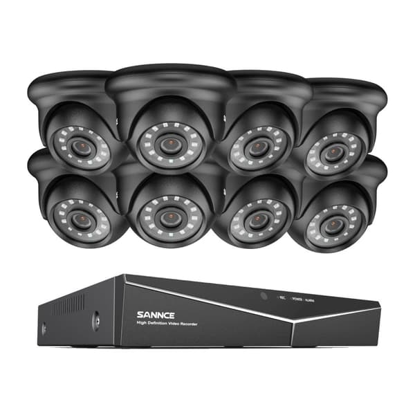 Övervakningskamerasystem, 1080P upplösning, nattsyn, 8 stycken 0TB
