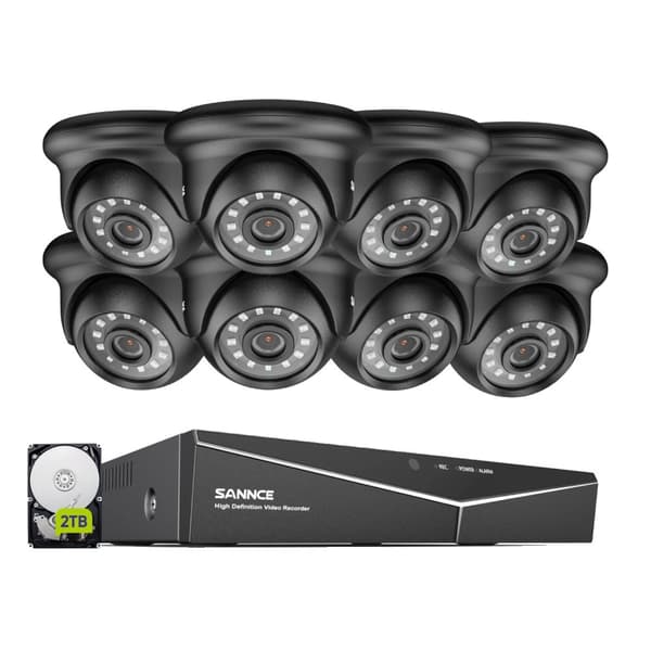 Övervakningskamerasystem, 1080P upplösning, nattsyn, 8 stycken 2TB