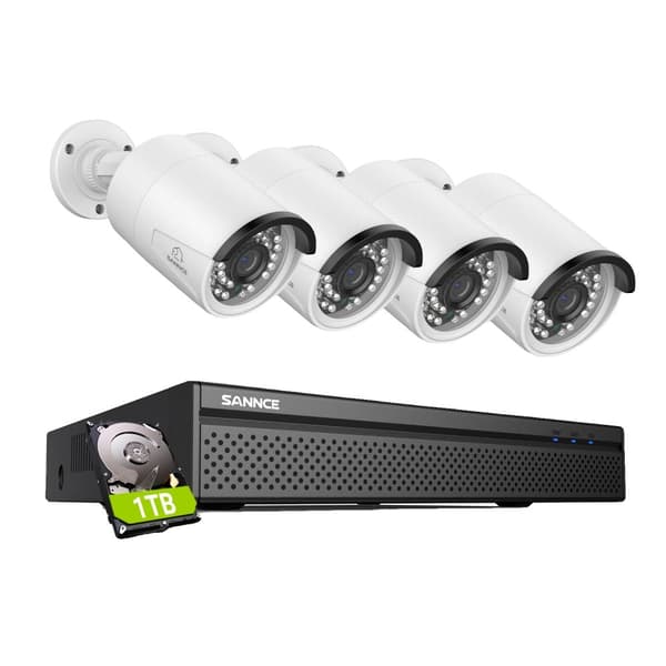 8MP Övervakningssystem för CCTV, PoE, Smart Detektering, Tvåvägs Ljud, SSD4 stycken 1TB SSD