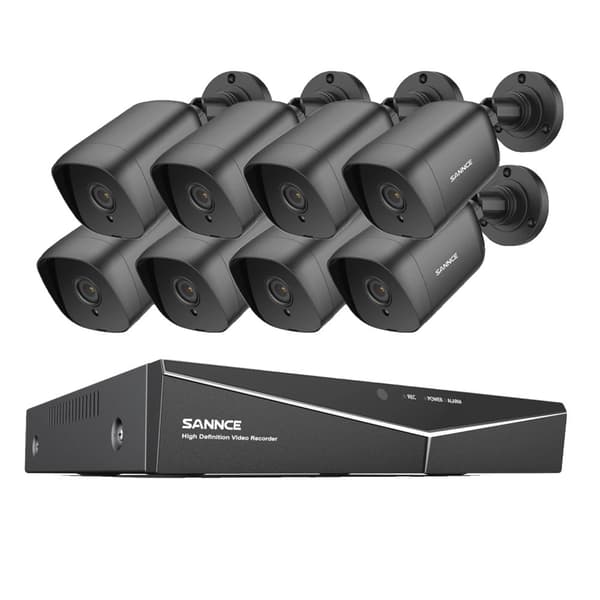 CCTV-system, 8CH DVR, 5MP video kameraer, 8CH 8 stk Kits, 2T