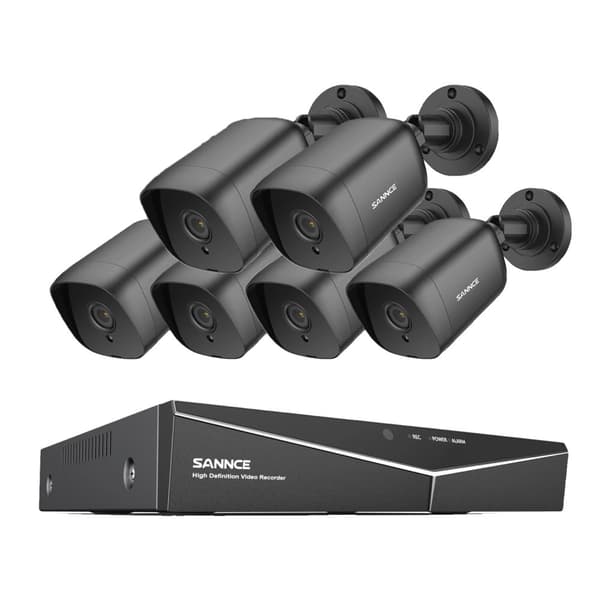Övervakningssystem, 8-kanals DVR, 5MP videokameror, 8CH 6-delars kit, Ingen