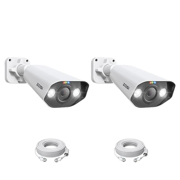 Bullet POE-kamera, Smart mänsklig fordonssökning, Färgnattsvision, 5MP 2-pack