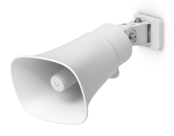UBIQUITI AI HORN SPEAKER ALL-WEATHER POE 120 DB HORN SPEAKER WITH ADVANCED AI ALERT FUNCTIONALITY AND VERSATILE WALL, CORNER, AND POLE MOUNTING OPTIO
