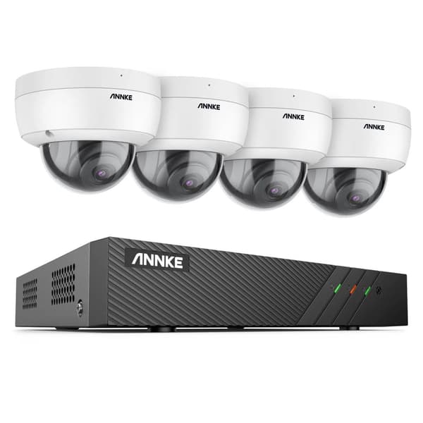 Sikkerhedskamerasystem, 5MP opløsning, 8-kanals videoindgang, MicroSD-lagring,1T, 8CH NVR 4Pcs Kamera