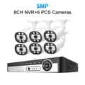 Miniatyrbillede 2 af 2: CCTV-kamerasystem, kanal, 5MP opløsning, AI ansigtsgenkendelse,8CH NVR 6 kameraer, 1T