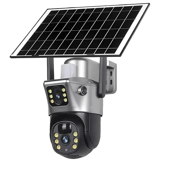 Solarkamera, 8MP 4K opløsning, fuldfarve natvision, dual linse,WiFi Kamera 32GB Kort