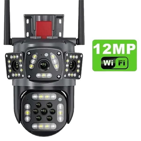 Sikkerhedskamera, 12MP, WiFi-forbindelse, Smart Tracking,EU-stik, Kamera Ingen SD-kort