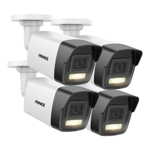 Säkerhetskamera, 12MP upplösning, smart dubbelbelysning, IP67 klassning,4Pcs Kamera-a