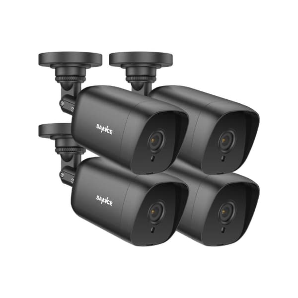 CCTV Sikkerhedskameraer, 2MP Opløsning, Nattesyn op til 30 meter, Indendørs/Udendørs Brug,4PCS Kamera Sæt