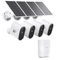 Miniatyrbillede 1 af 2: Trådløst solardrevet sikkerhedskamerasystem, 5MP UHD, 166° synsfelt, indbygget 32GB hukommelse,EU stik, HVID