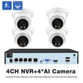 Miniatyrbillede 2 af 2: CCTV-kamerasystem, 8MP opløsning, smart AI ansigtsgenkendelse, natvision,4CH NVR 4 AI Kamera, 2T