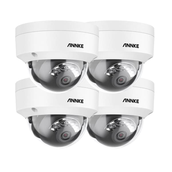 Säkerhetskamera, 12MP upplösning, smart dubbelbelysning, IP67 klassning,4Pcs Kamera