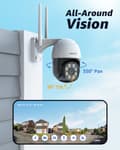 Miniatyrbillede 2 af 4: PTZ-kamera, 4MP opløsning, smart sporing, tovejskommunikation,1Stk Kamera