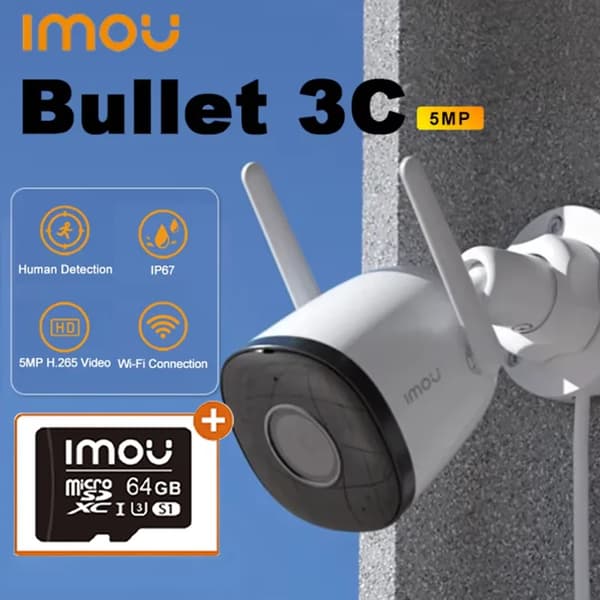 Wifi IP Kamera, 5MP, 8x Digital Zoom, Menneskeopdagelse,3.6MM-64g, EU stik, 3.6mm