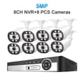 Miniatyrbillede 2 af 2: CCTV-kamerasystem, kanal, 5MP opløsning, AI ansigtsgenkendelse,Ingen, 8CH NVR 8 kameraer