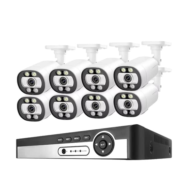 CCTV-kamerasystem, kanal, 5MP opløsning, AI ansigtsgenkendelse,Ingen, 8CH NVR 8 kameraer
