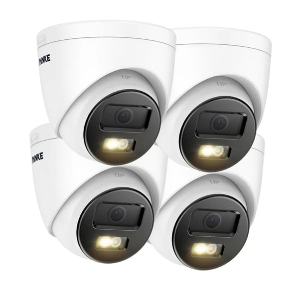 Sikkerhedskamera, 12MP opløsning, smart dual-lys, IP67 vurdering,4Pcs Kamera-c