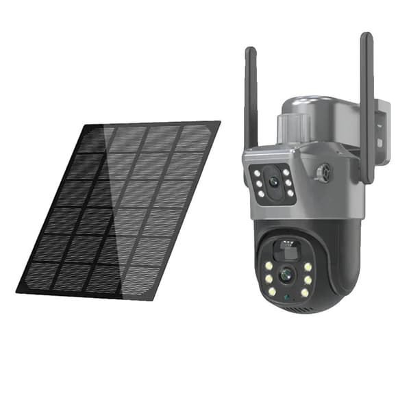 8MP Solkamera, Dual Linse, PIR Menneskeforfølgning, Nattesyn,WIFI Tilføj 128G Kort