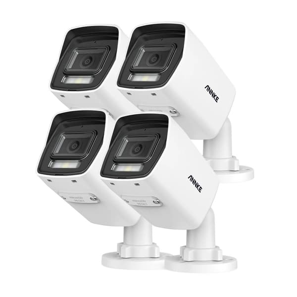 Sikkerhedskamera, 12MP HD, Menneske- og Køretøjsdetektion, IP67 Vandtæt,4Stk
