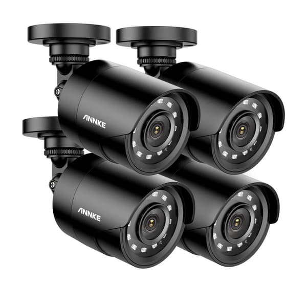 Övervakningskameror, 2MP, Infraröd teknik, Kulformad,4Pcs Svart