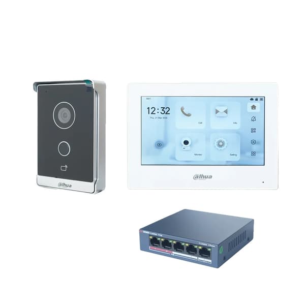 Video Intercom System, Håndfri Kommunikation, 7-Tommers Farvetouchskærm, Induktiv Kortadgangskontrol,1DB 1 WH Skærm 1PoE