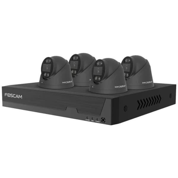 Foscam FN9108E-T4-2T svart Ethernet IP-set för övervakningskamera 8 kanaler med 4 kameror 3840 x 2160 pixlar